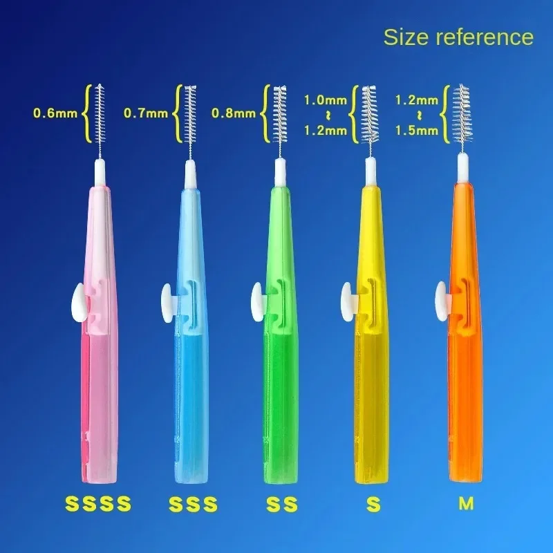 Cepillo Interdental de 0,6-1,5 Mm para limpieza entre dientes, cuidado bucal, ortodoncia, hilo Dental en forma de I, 30 unids/lote por caja