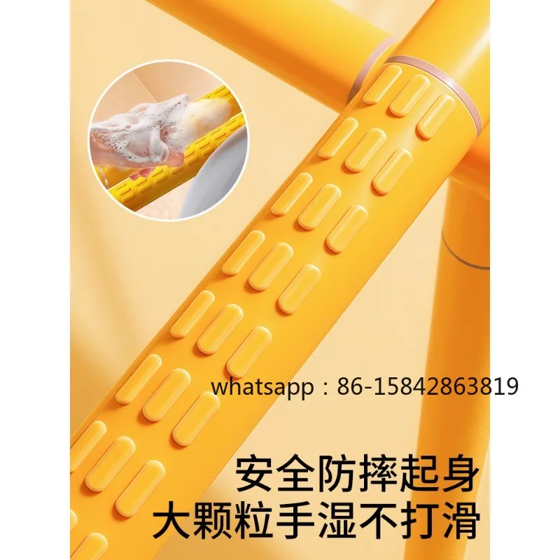 Bathroom Safety Handrail, Anti-Slip Grab Bar for Elderly Disabled, Barrier-Free Toilet Assist Railing, Wall Mount Support for Pu