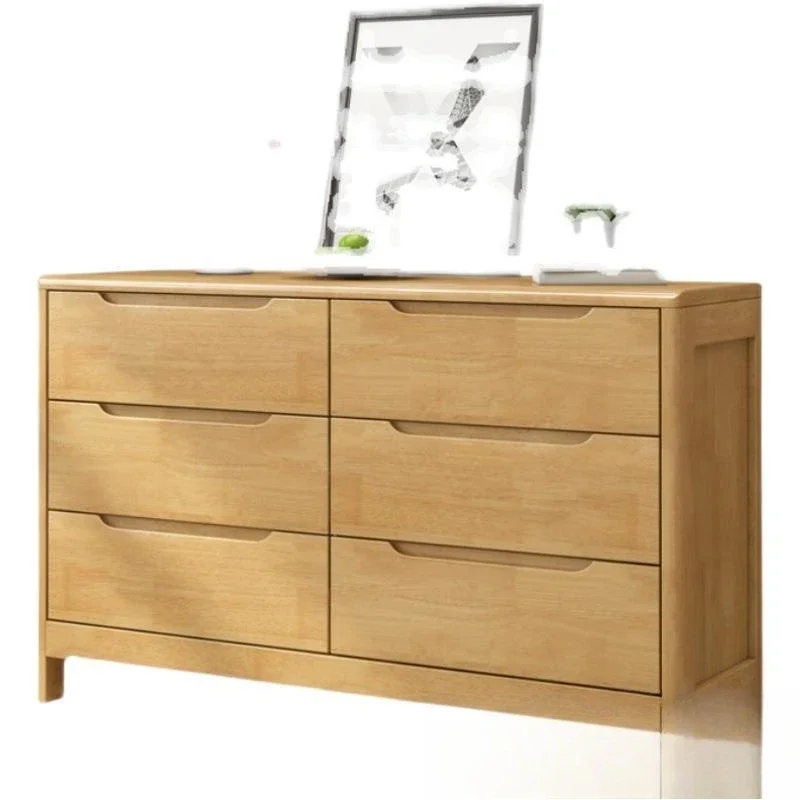 Solid wood chest storage cabinet, simple modern chest of drawers in the living room, 69 chest of drawers in the bedroom