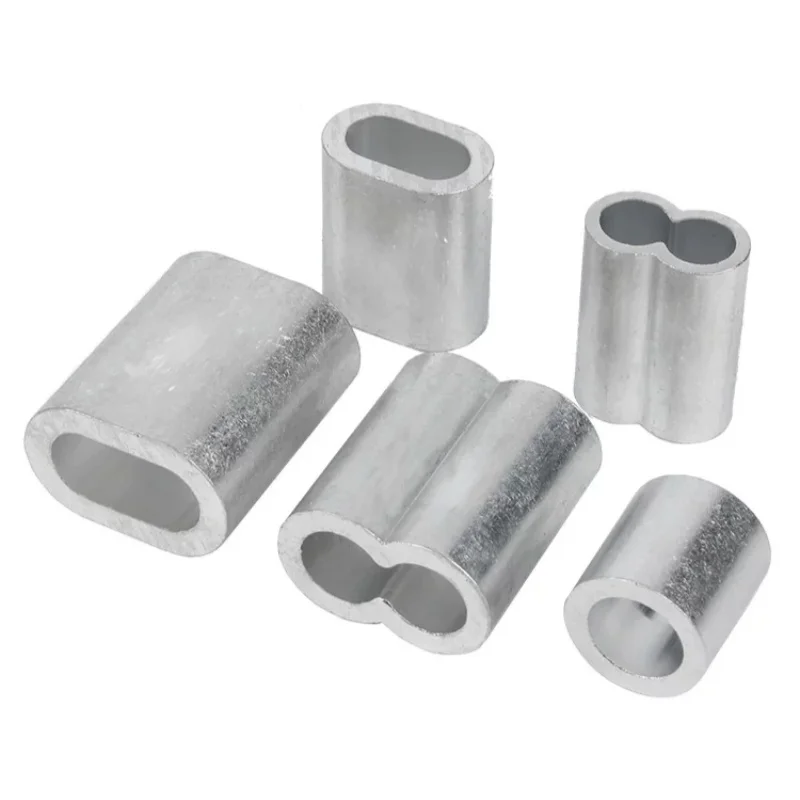 M0.5 ~ M20 8-Shaped/Oval/Round Aluminum Cable Stopper Crimp Rope Sleeve Wire Crimp Sleeve Fixing Clip