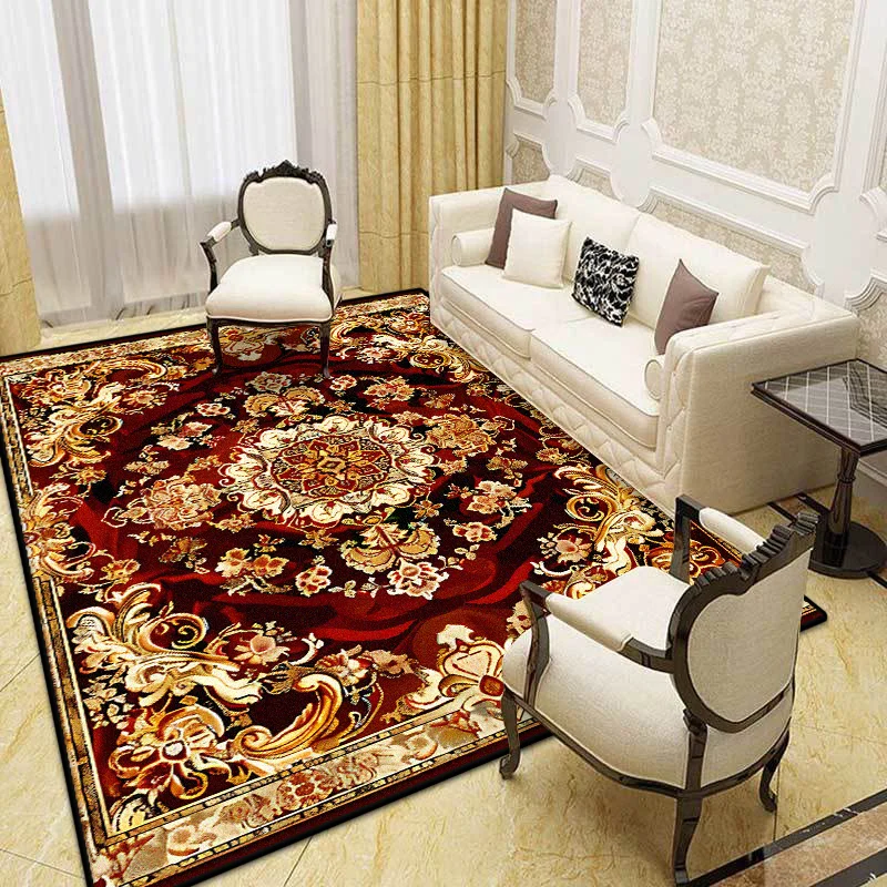 

Большой размер, красный ковер в европейском стиле для гостиной, 140x200 см, нескользящий роскошный ковер для спальни, гардероба, нескользящий напольный коврик, моющийся