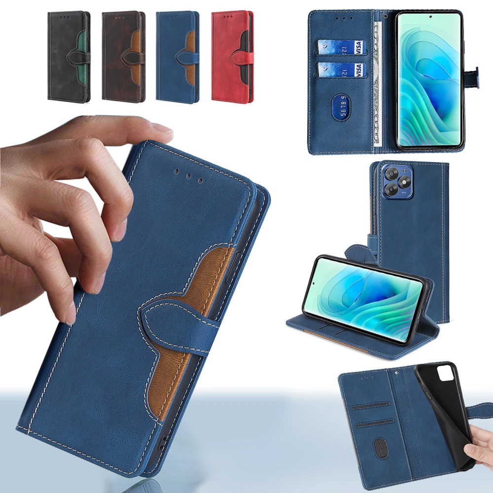 For Itel S23 Plus 4G Magnet Buckle Wallet Case Fall Prevention Leather Flip Cover For Itel S23 Plus Vision 1 Pro A70 Book Case