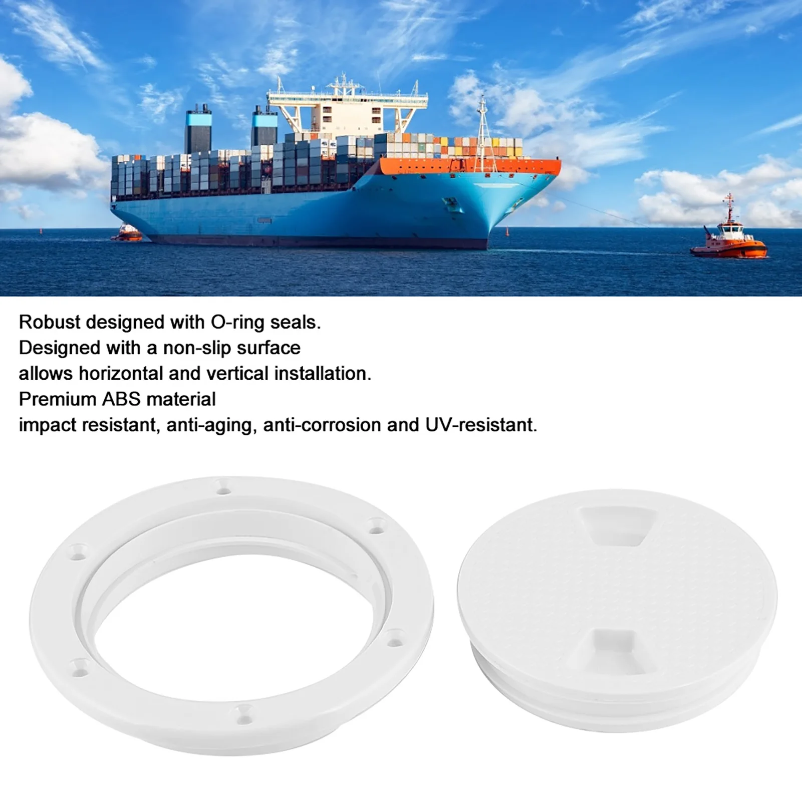 

4in ABS Deck Plate Round White Anti-UV Corrosion Resistant Screw Out Boat Inspection Hatch Cover