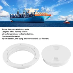 4in ABS Deck Plate Round White Anti-UV Corrosion Resistant Screw Out Boat Inspection Hatch Cover