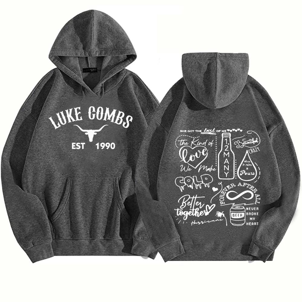 Luke Combs Western Country Music Hoodie Man Woman Harajuku Pullover Tops Sweatshirt Fans Gift