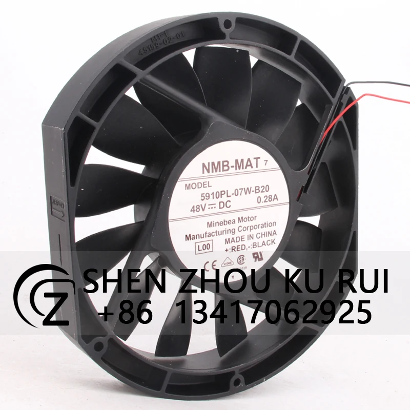 Case Fan for NMB-MAT7 5910PL-07W-B20 172x150x25mm 48V 0.28A 17225 Inverter Cooling Fan