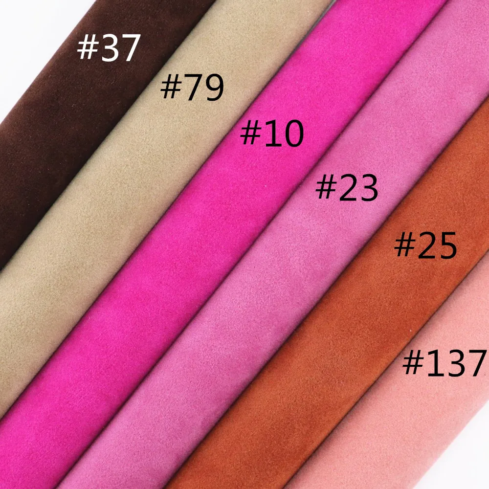 20/50x120cm Doulde-Sided Artificial Suede Velvet Faux Leather Flock Fabric Leather For Handbag Bows DIY Decoration H0608