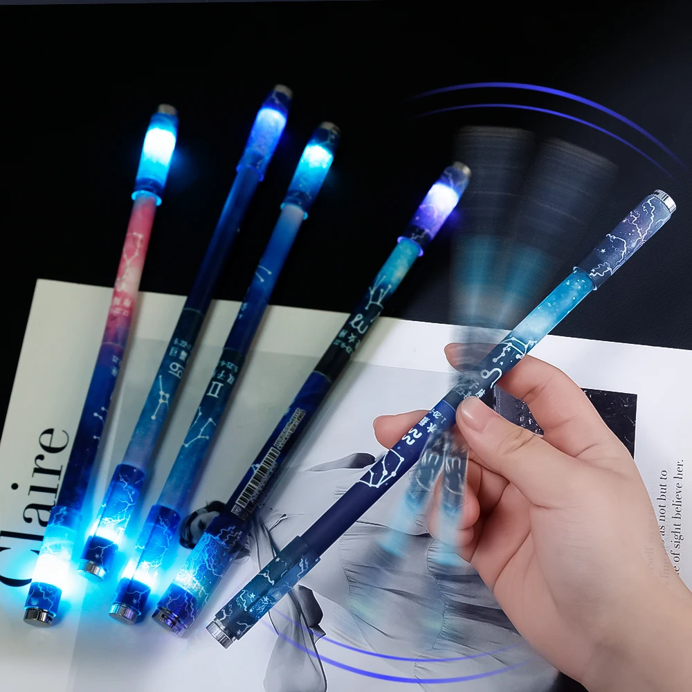 

Constellation Theme LED Flash Light Spinning Pen Glow Magnetic Rotating Pens with LED Light Gaming Toy Spinner Stationary