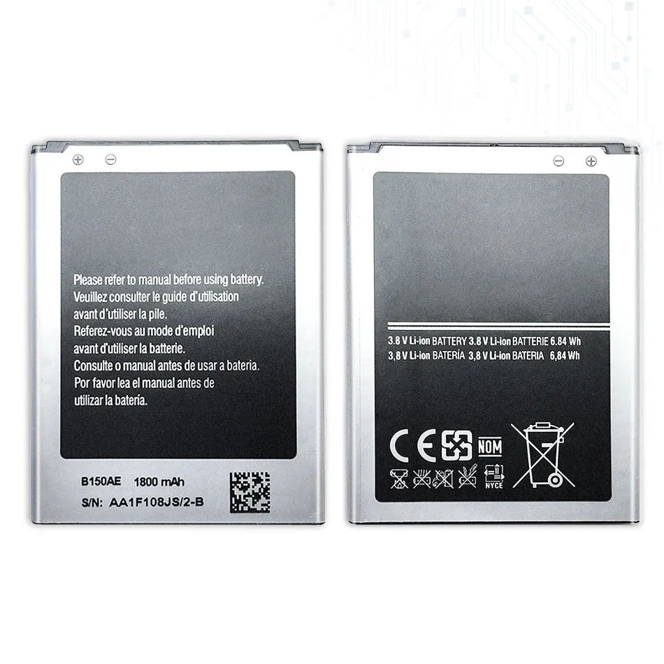 Battery B150AE B150AC For Samsung GALAXY Trend 3 G3502 G3508 G3509 I8260 I8262 SM-G350E G350E G350 1800Mah + Tracking Number