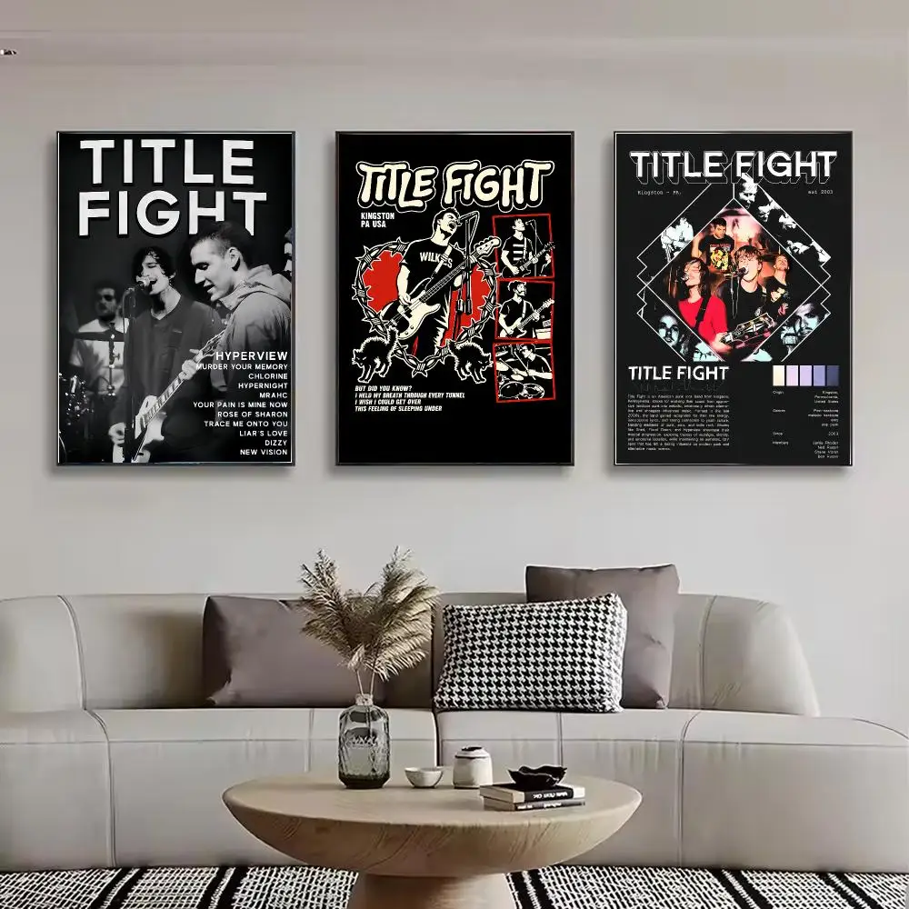 Band T-Title Fight Painting Calligraphy Stylish Canvas Poster Wall Art for Bedroom Living Room Study Home Decor Gift