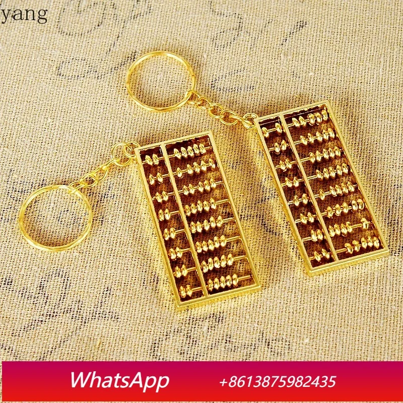 

CX Abacus Keychain Lucky Zinc Alloy Gold Plated Daily Pendant Crafts Travel Gold Operator