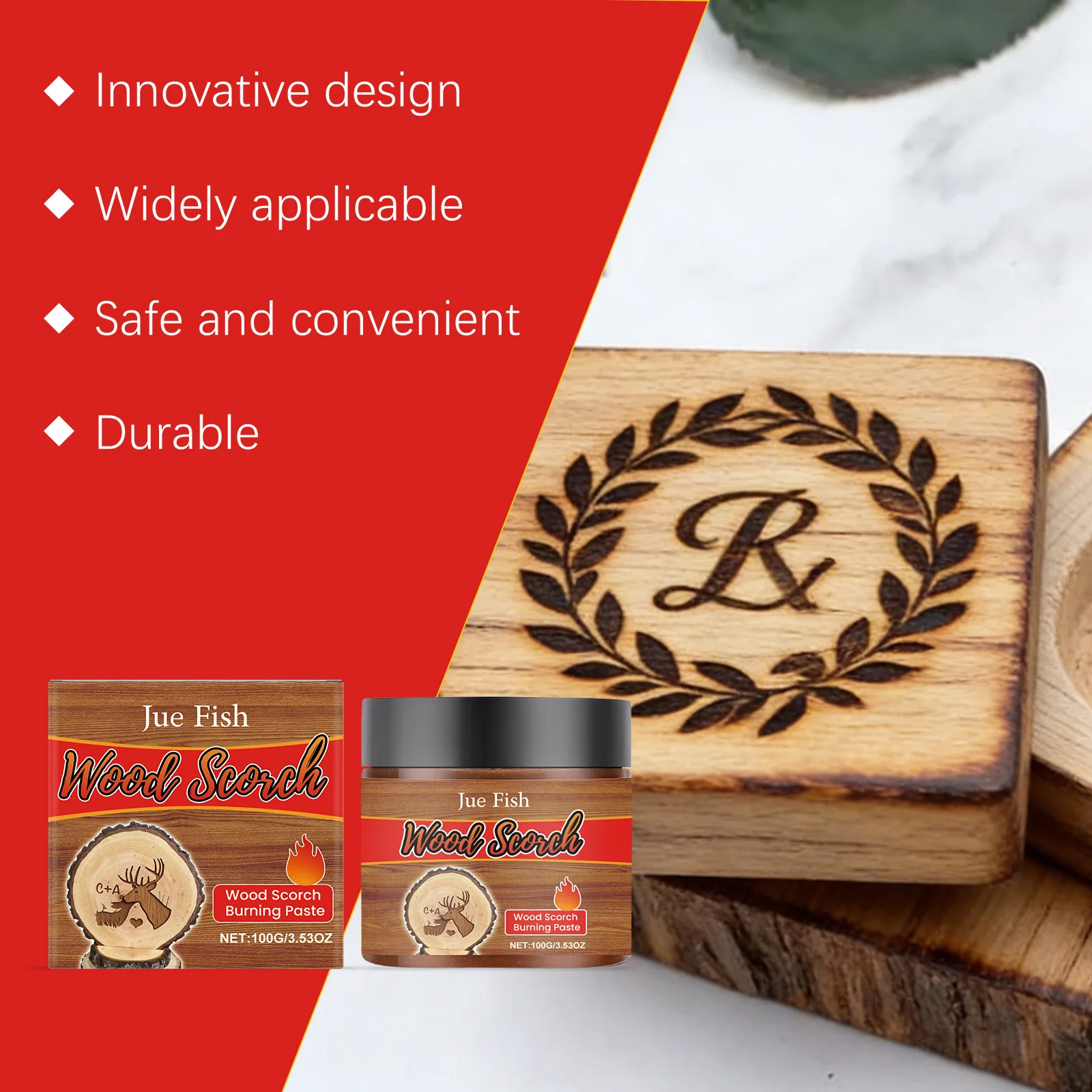 Wood Burning Paste Gel Pyrography Scorch Paste DIY Wood Gift Making For Wood Engraving Professional Wood Customization Craft Gel view 2