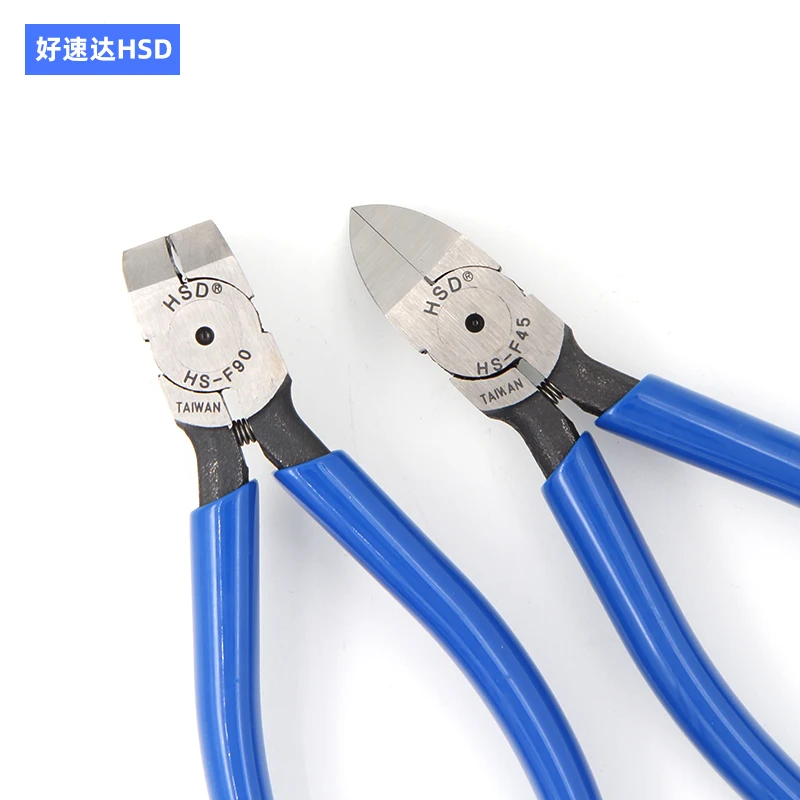 Plastic Nozzle Pliers 45/90 Degree Diagonal  Shaped Shear Thin Mouth F90 Flat End Cutting  6 inch 215 alloy steel