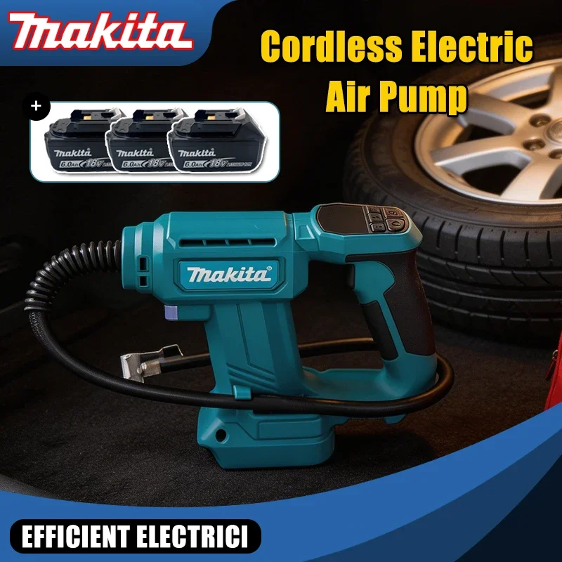 

Беспроводной портативный электрический воздушный насос Makita 12В, перезаряжаемый ручной компрессор для автомобилей, совместимый с аккумулятором Makita 18В