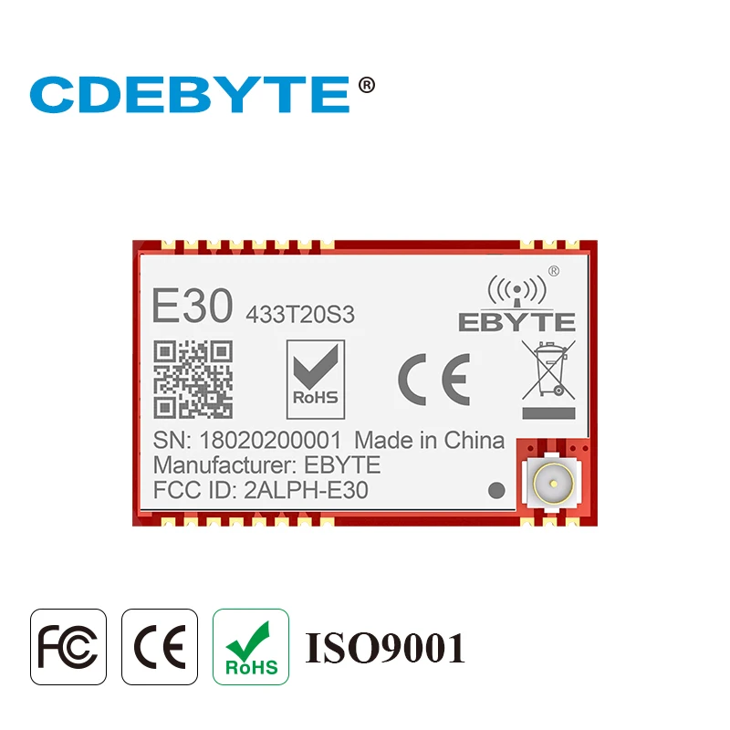 SI4438 433 ميجا هرتز UART 100 ميجا واط IoT جهاز الإرسال والاستقبال اللاسلكي RF وحدة IPEX ختم حفرة طويلة المدى 2.5 كجم CDEBYTE E30-433T20S3