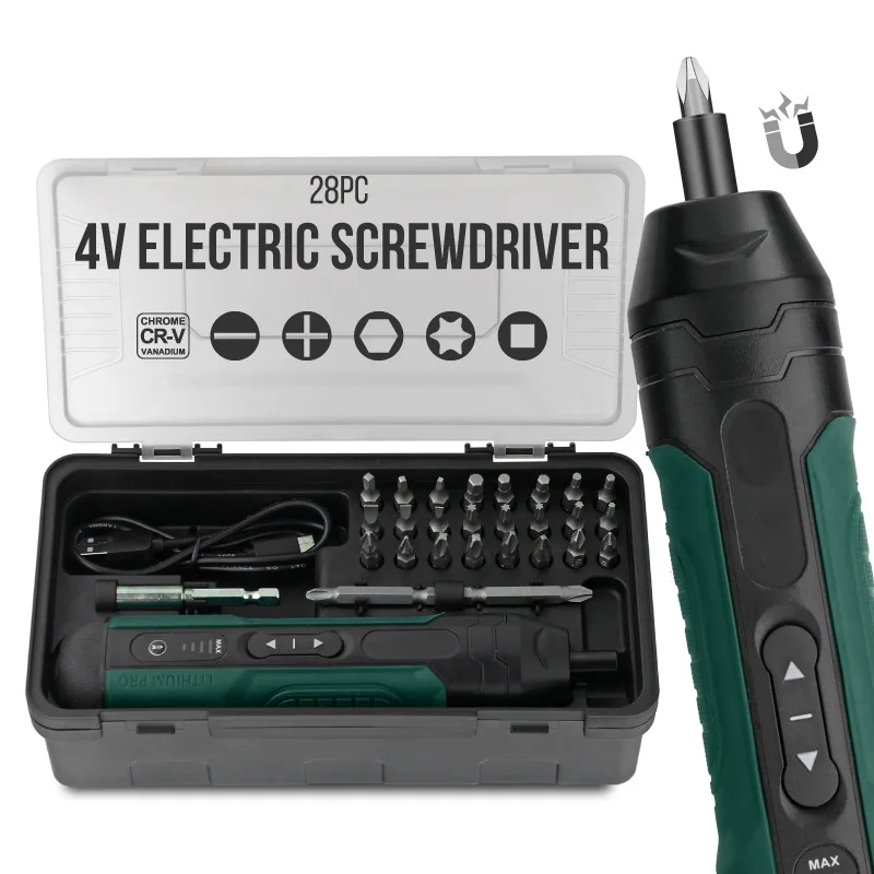 Straight shank electric screwdriver set Household multi-function manual integrated small electric drill screw forward