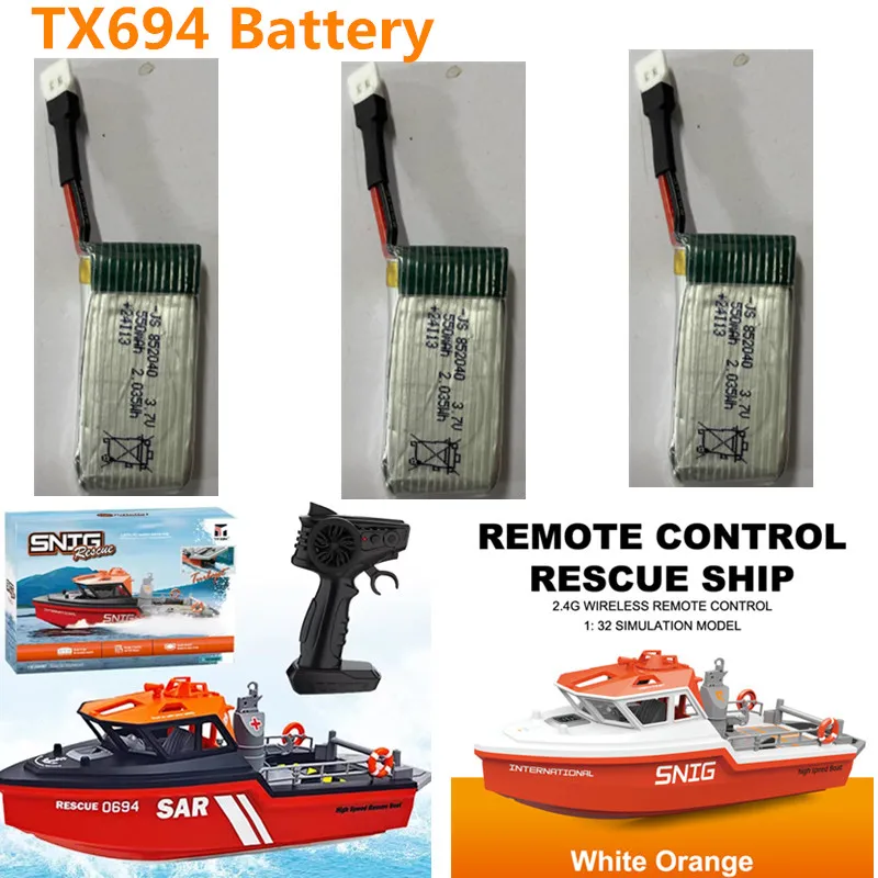 

TX694 TX693 Brushless Electric Remote Control RC Boat Speedboat Spare Parts Accessories 3.7V 500Mah Battery
