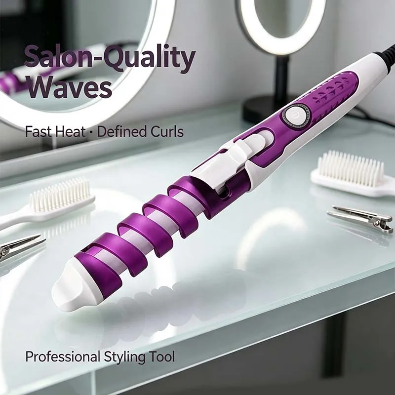 Fashion design portable spiral hair curler. Easy to operate. Wave curler. Suitable for salons and hair salons.