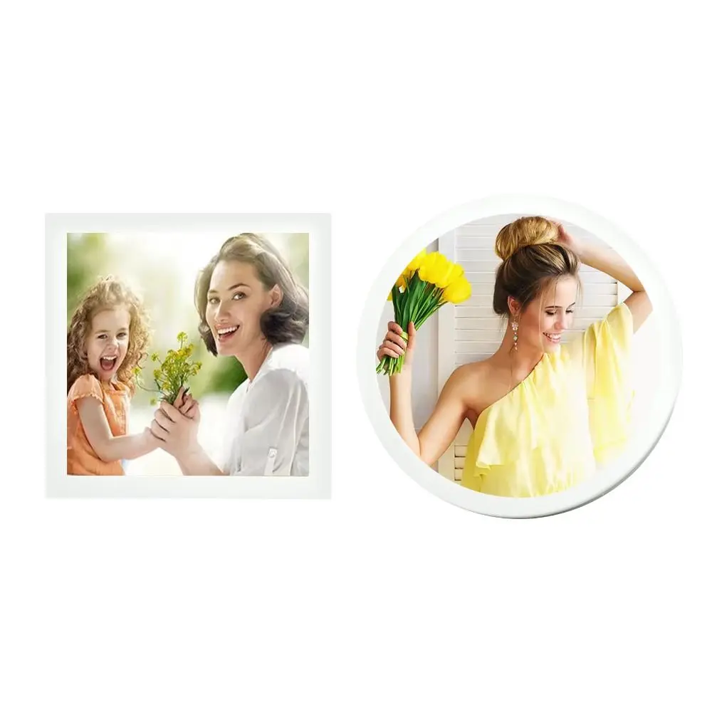 Home Decoration PVC Round Square Picture Photo Frame DIY With Stand Picture Holder Mounting Frame