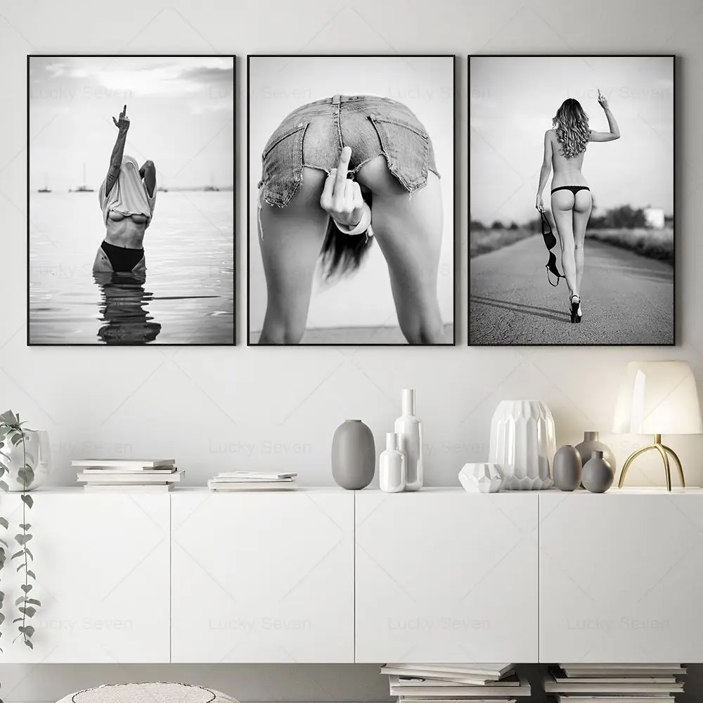 Black and White Photography Poster Fashion Woman Wall Art Canvas Painting Feminism Print Nordic Dormitory Picture for Home Decor view 3