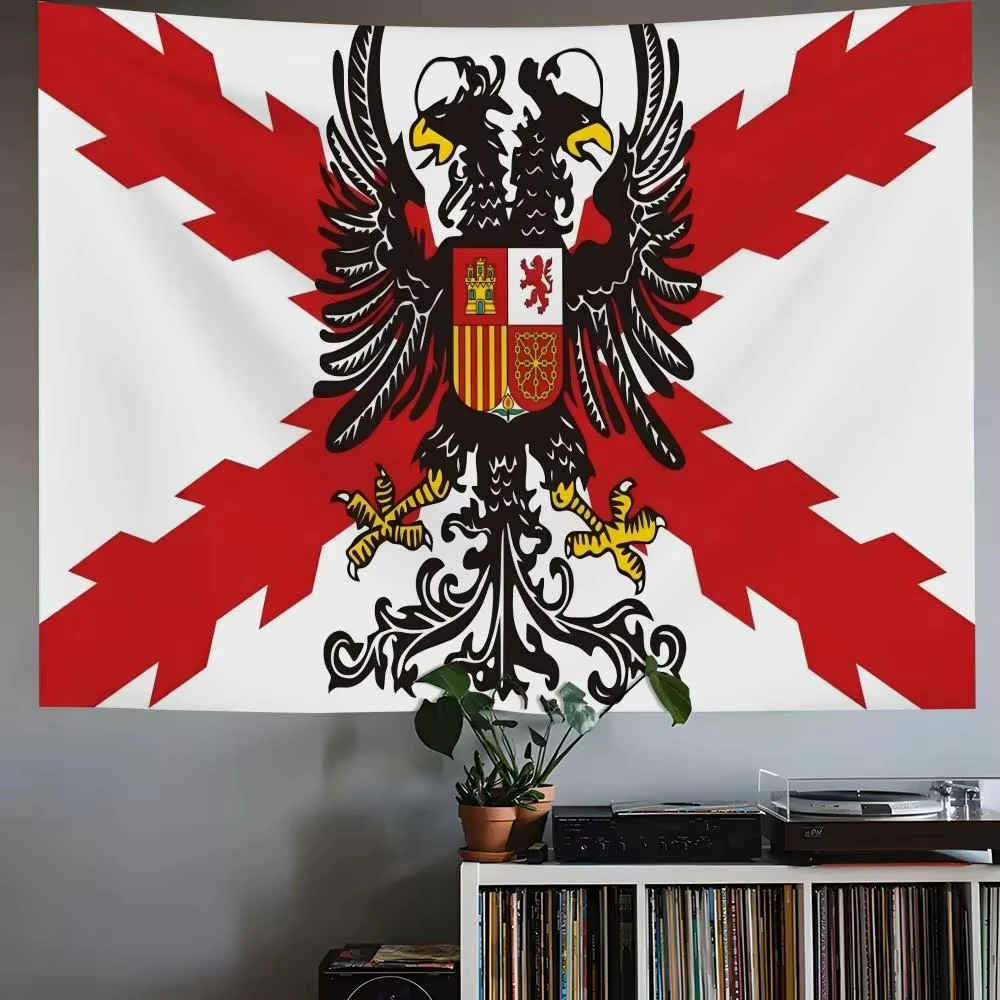 Spanish Empire Cross of Burgundy Flag 1506 Cross of Burgundy with Emblem 3 X 5 FT 90 X 150 cm Spain Banners Household Decor