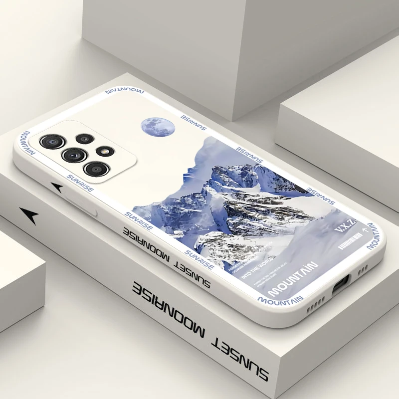 Snow Mountain Sunrise Scenery Silicone Phone Case For Samsung Galaxy A13 A23 A32 A33 A51 A52 A52s A53 A71 A72 A73 5G Soft Cover