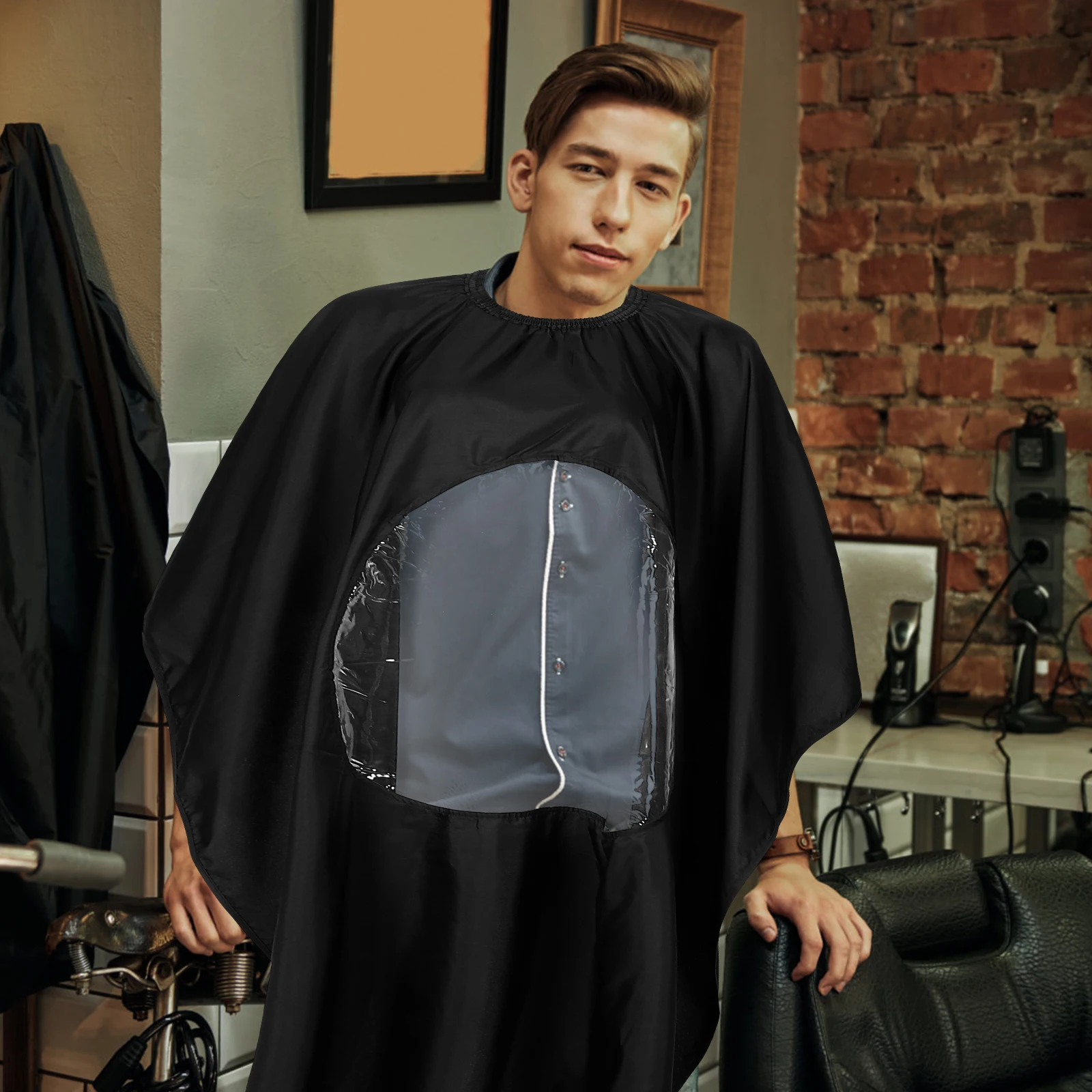 

Прозрачный фартук для стрижки волос, прочный материал, прозрачная видимость, накидка для салона, парикмахерские платья, накидка для парикмахера, легкий дизайн