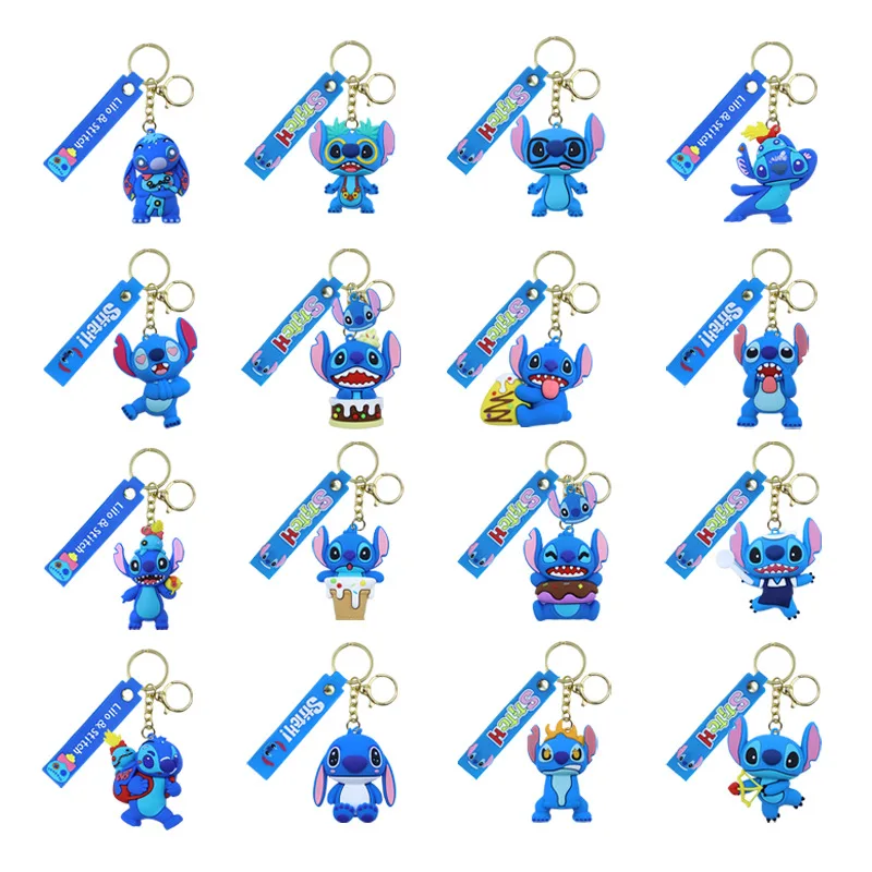 스티치 인형 키체인-우아한 키링, 스티치 팬들을 위한 프리미엄 선물, 생일/기념일에 이상적, 귀여운 백팩/지갑 액세서리