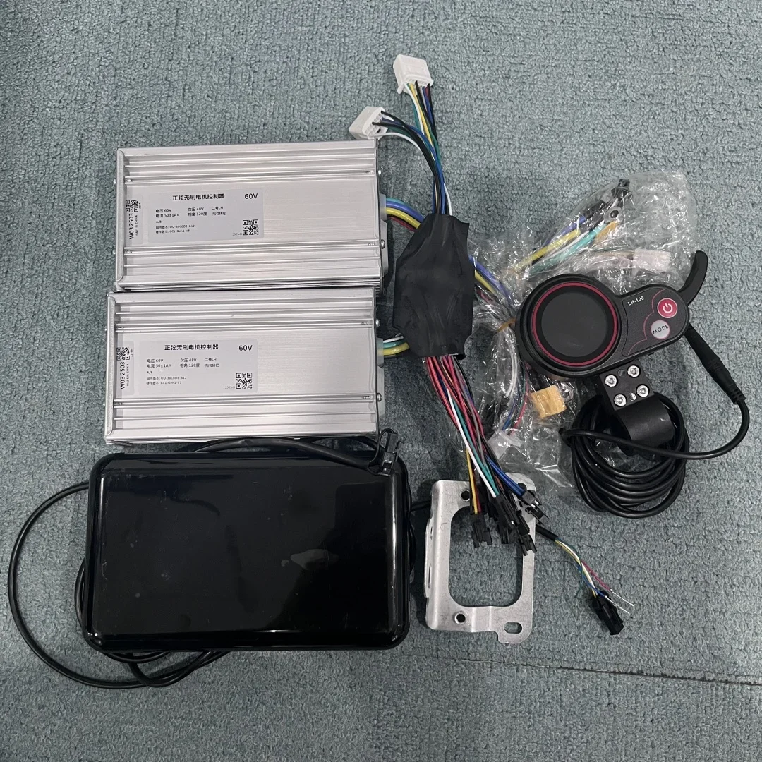 Electric Scooter Parts Yunli 60V 50A Dual Motor Controller LH-100 Finger Throttle Replacements For Boyueda 6000W S3-11 E Scooter