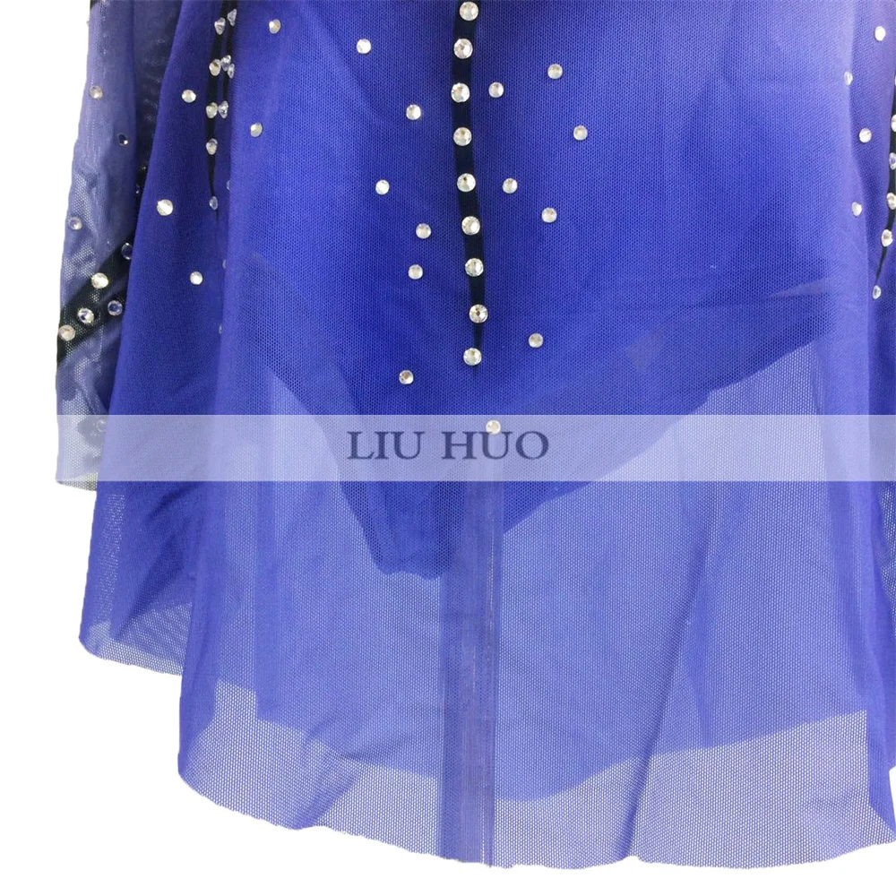 LIUHUO robe de patinage artistique femmes filles Performance sur glace Costume de gymnastique compétition justaucorps danse Ballet violet adolescents enfant