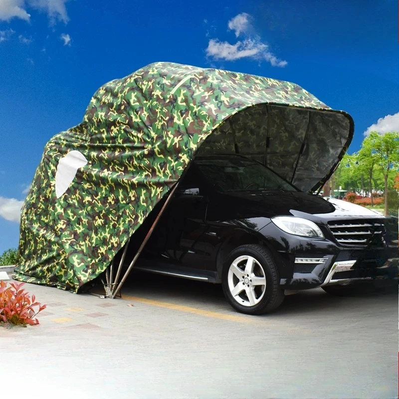 Car semi-automatic folding carport, household awning, outdoor sun protection, mobile garage canopy, parking space