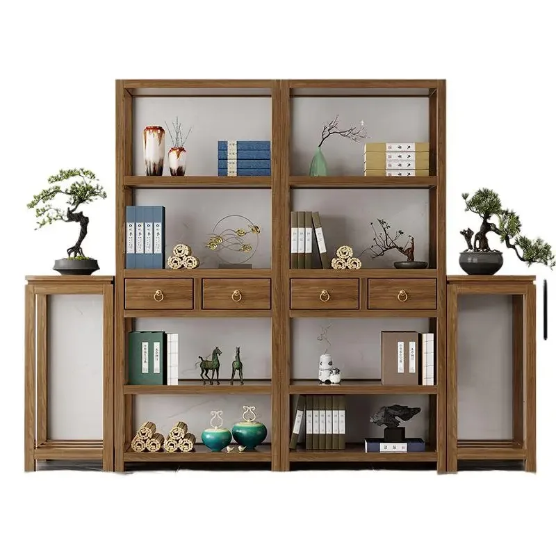 

Solid wood, shelf, rubber wood, storage rack, Chinese tea set, cabinet, bookshelf