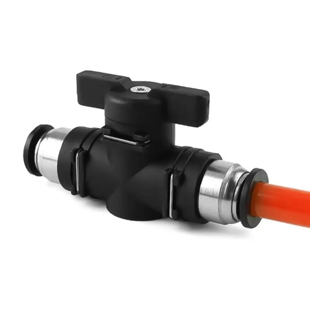 BUC Hand Valve Hand Push In Quick Joint Connector Pneumatic Valve Black BUC Fitting Turn Switch Pneumatic Threaded Joint