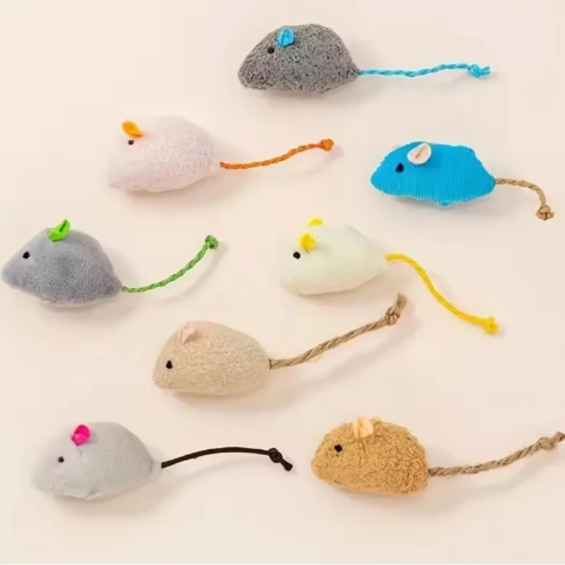 Interaktives Plüsch-Maus-Katzenspielzeug Langlebiges Leinenmaterial Haustierfreundliches Design Perfekt für Spielen und Spaß im Haus