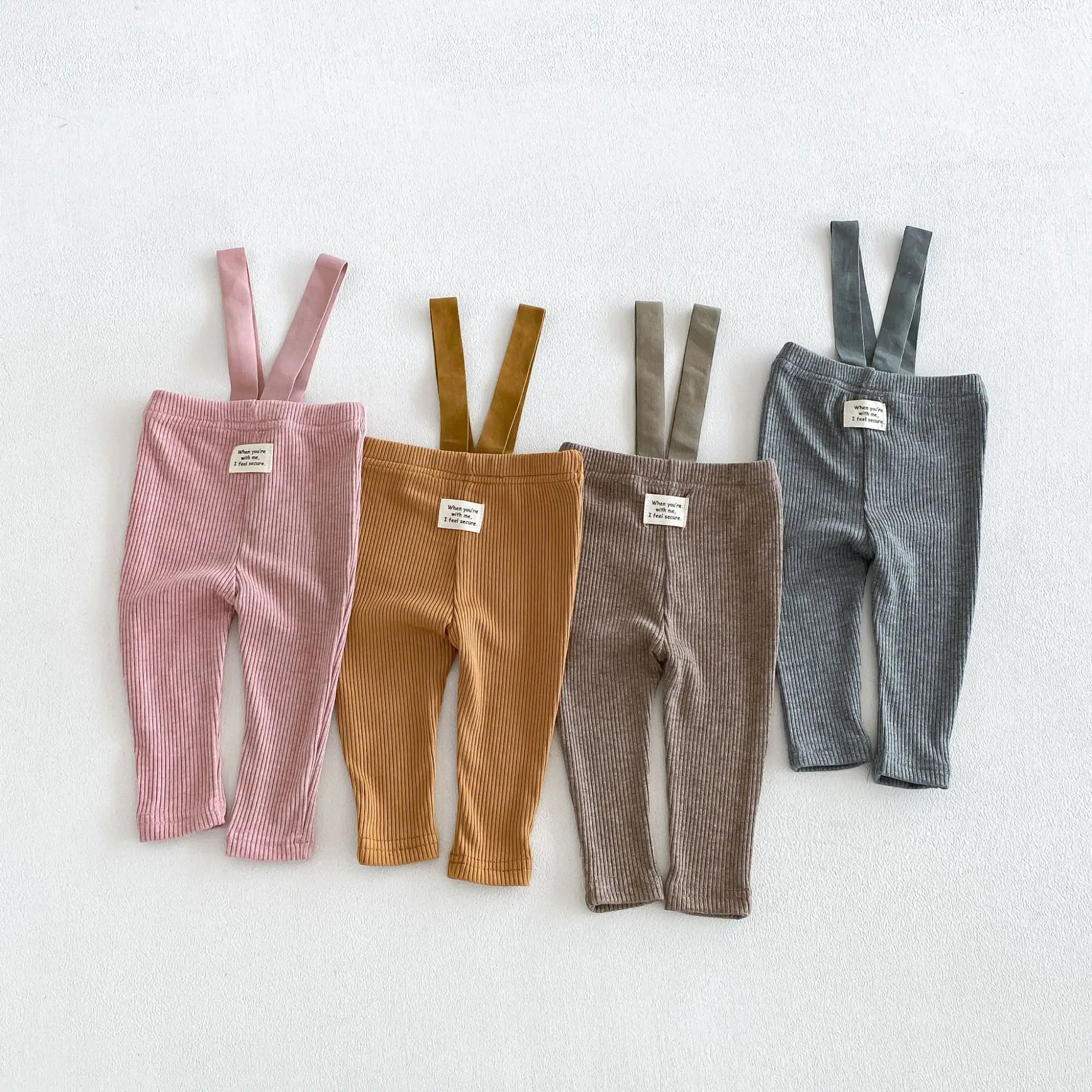 2026 Autumn New Baby Cotton Overalls Solid Girls Strap Trousers Toddler Boys Casual Pants Newborn Leggings Infant Clothes