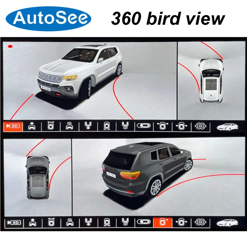 オリジナルのジープコンパス,360度カメラ,鳥の3Dパノラマ,リアミラー,リバース,2021-2023