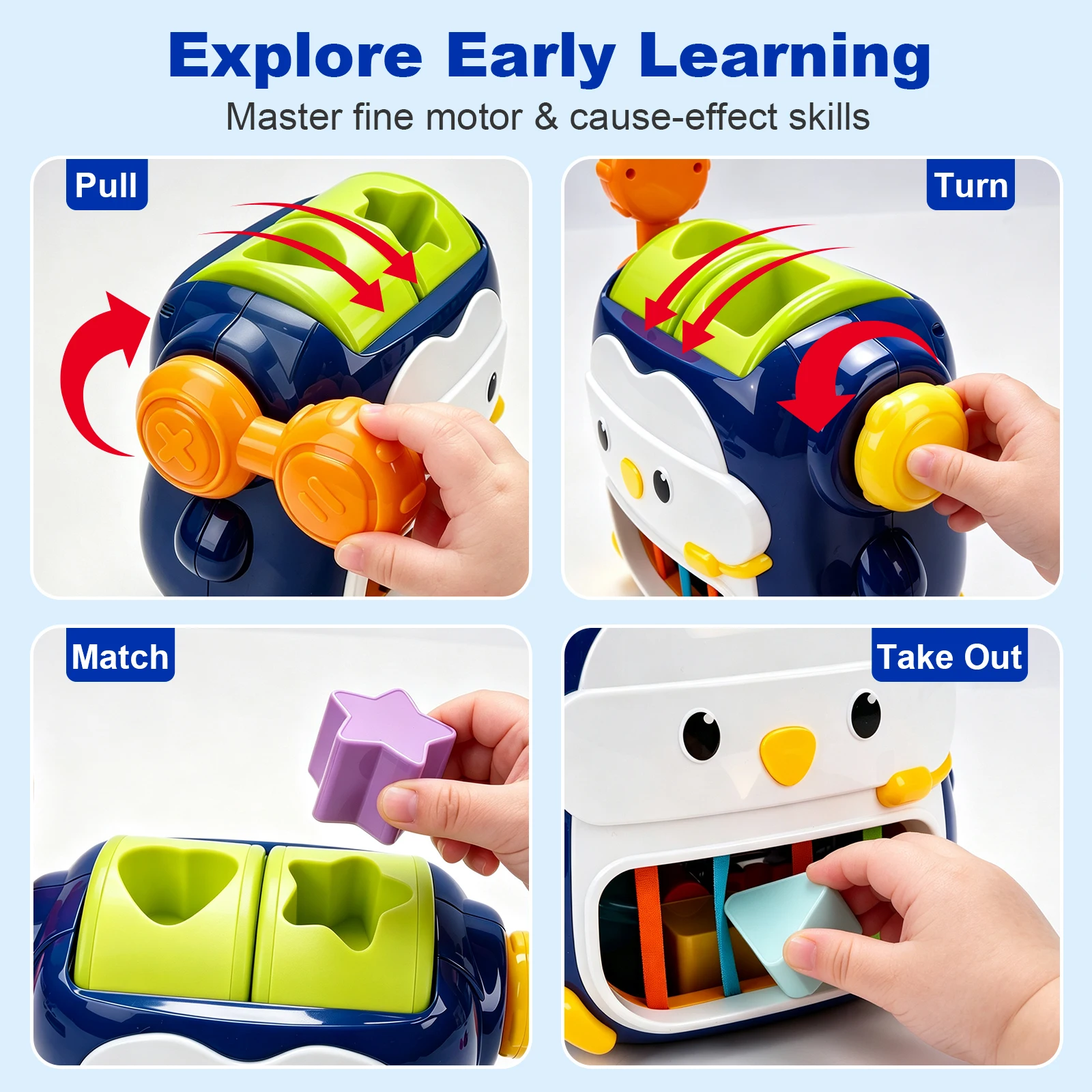 Baby Busy Board Shape Sorter Egg Twisting Machine Educational Montessori Sensory Toys Toddler Fine Motor Skill Activities Gifts