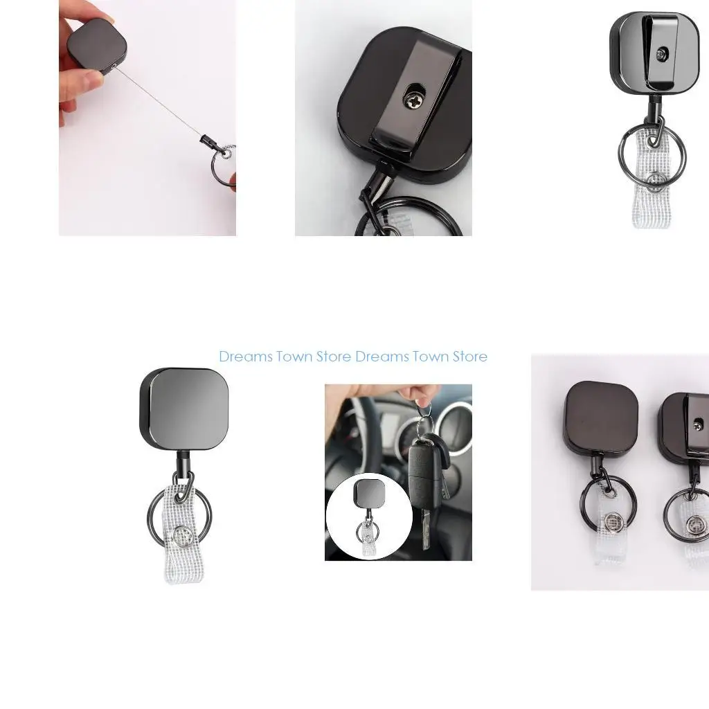 

HX6A Heavy Duty Retractable Carabiner Keychain With Steel Wire For Badge Holders And Key Cards Easy Access Secure Attachment