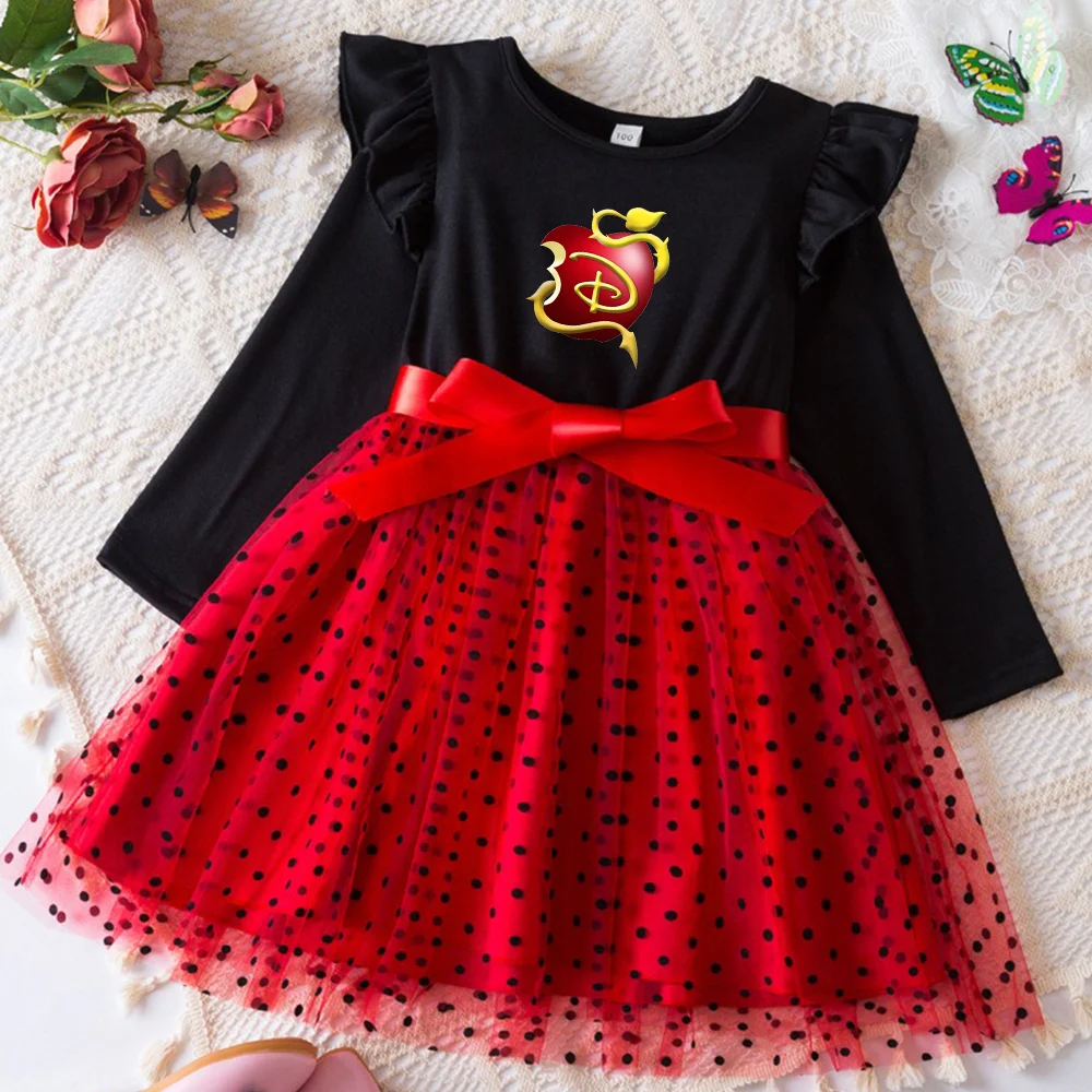 

Descendants Fall Dresses for Girls Dresses Birthday Party Long Sleeve Princess Costume Teen Children's Party Clothes Autumn