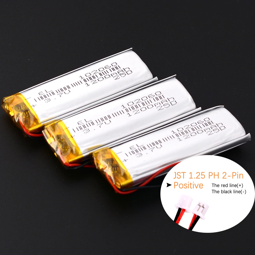 JST1.25 2P 3.7V 600mAh 502060 502160 502260 Lithium Li Polymer LiPo Battery 302060 402060 602060 702060 802060 902060 102060