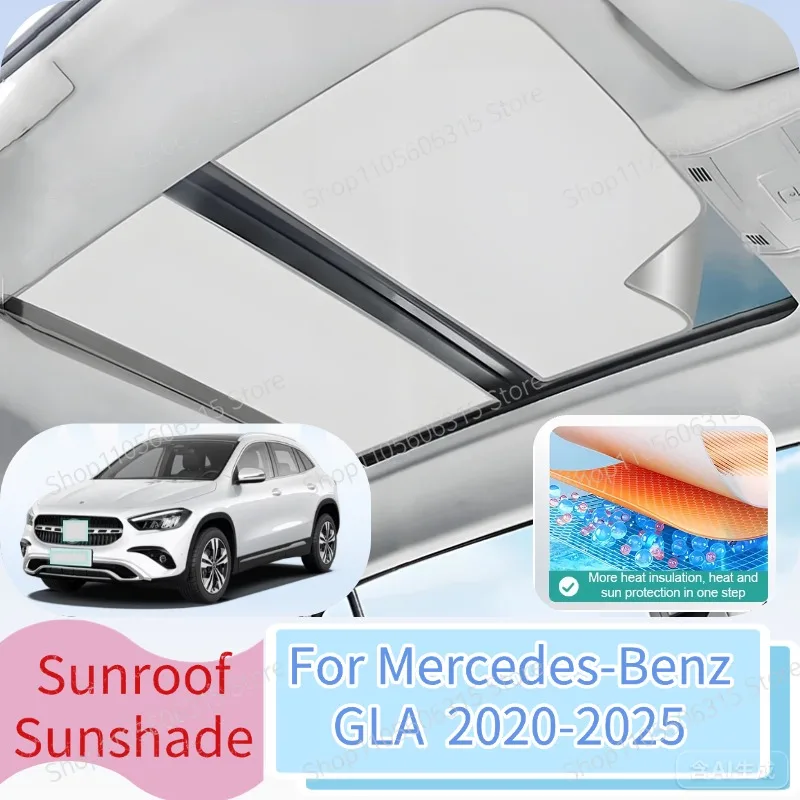Car Sun Visor For Mercedes Benz GLA Accessories MK2 2020 2021 2022 2023~2025 H247 Window Sunshade Heat Insulation Anti UV Roof