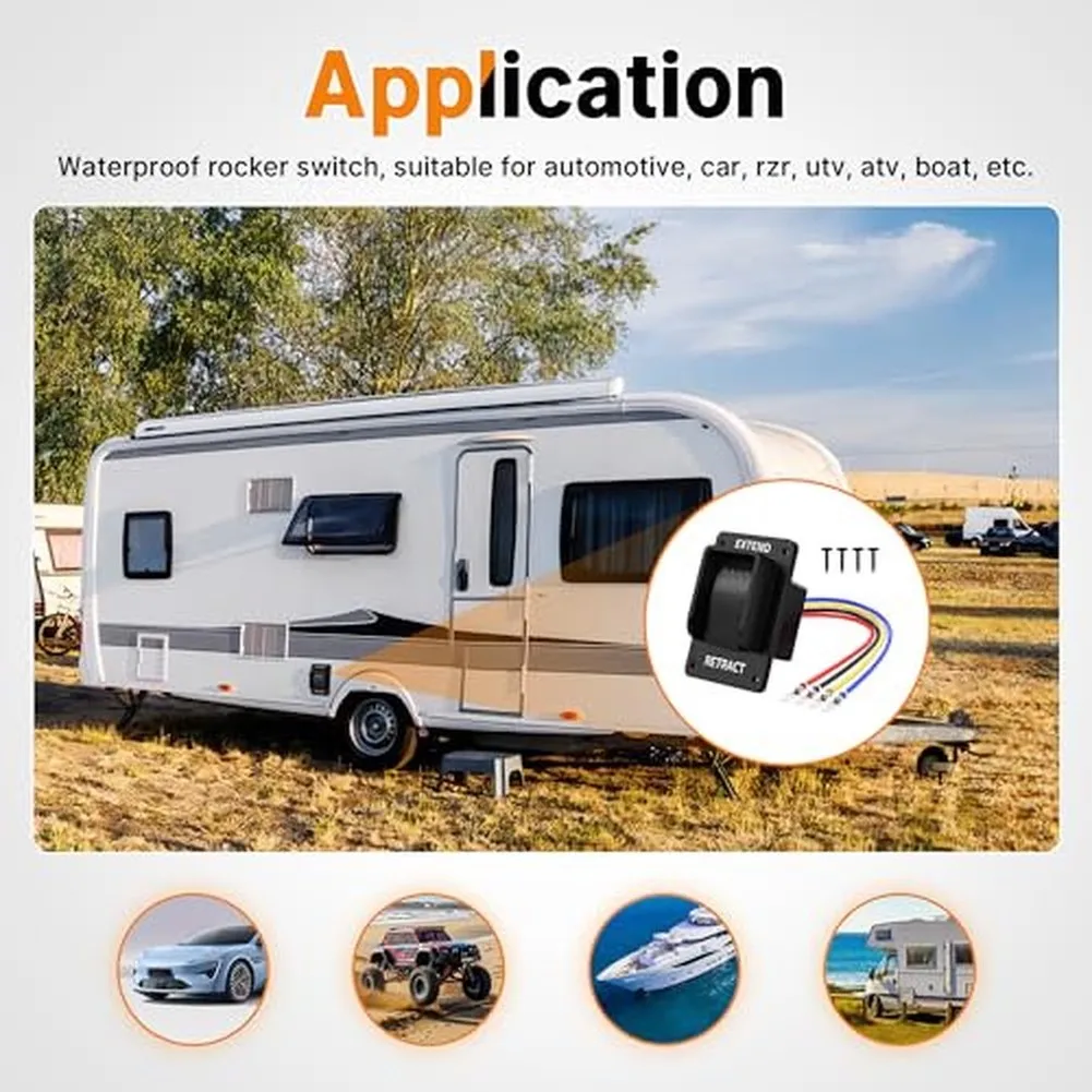 For Extending Retracting Jacks RV Jack Switch Electric Power Switch IP66 Waterproof Rating 3 Way ONOFFON Design