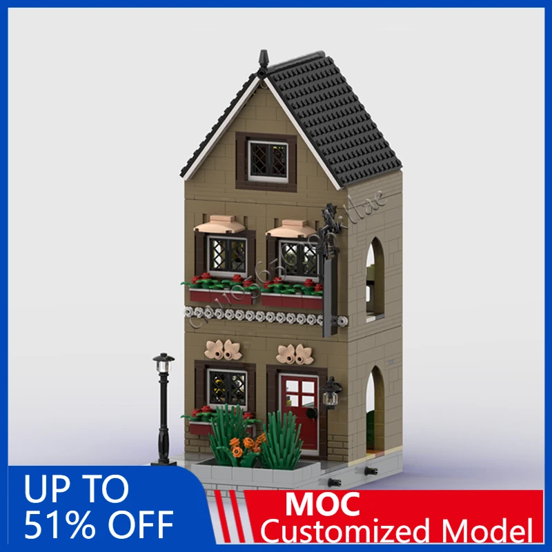 1061 Uds escena de calle barra deportiva moderna MOC personalizar bloque de construcción Modular diseño Simple educativo DIY montaje juguete para regalo
