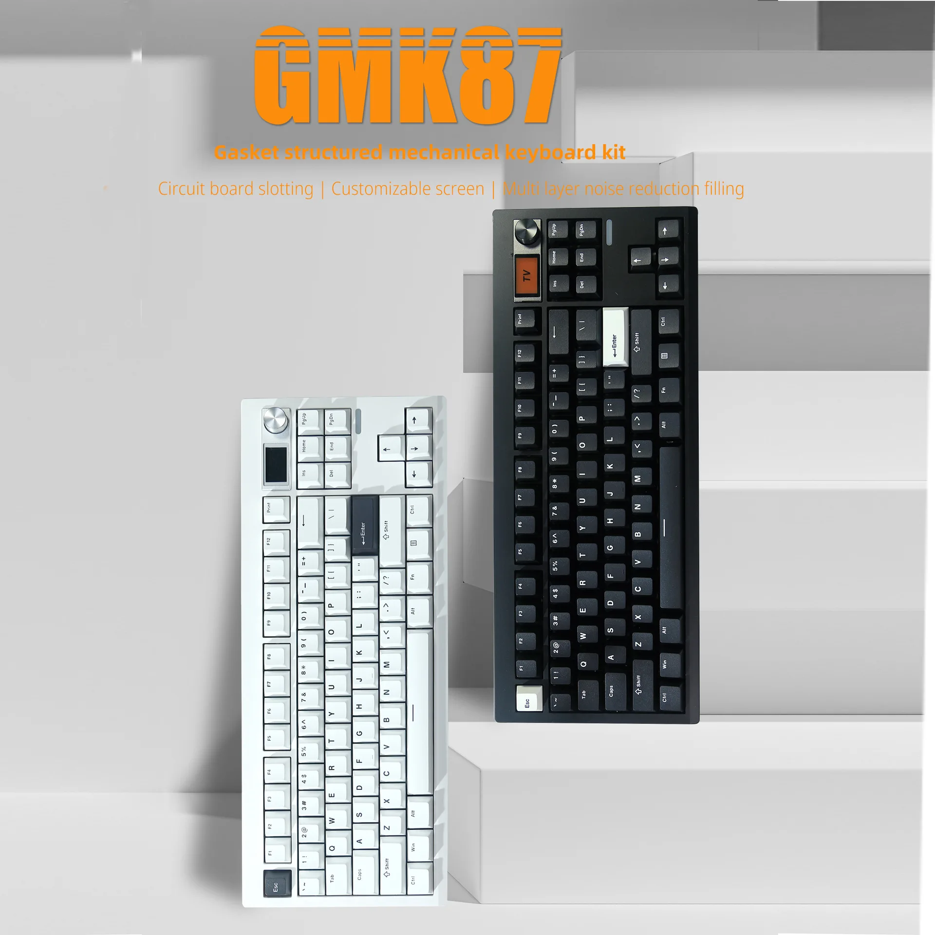 

Комплект механической клавиатуры GMK87 — трехрежимная беспроводная связь, программируемая ручка, с возможностью горячей замены и RGB-подсветкой