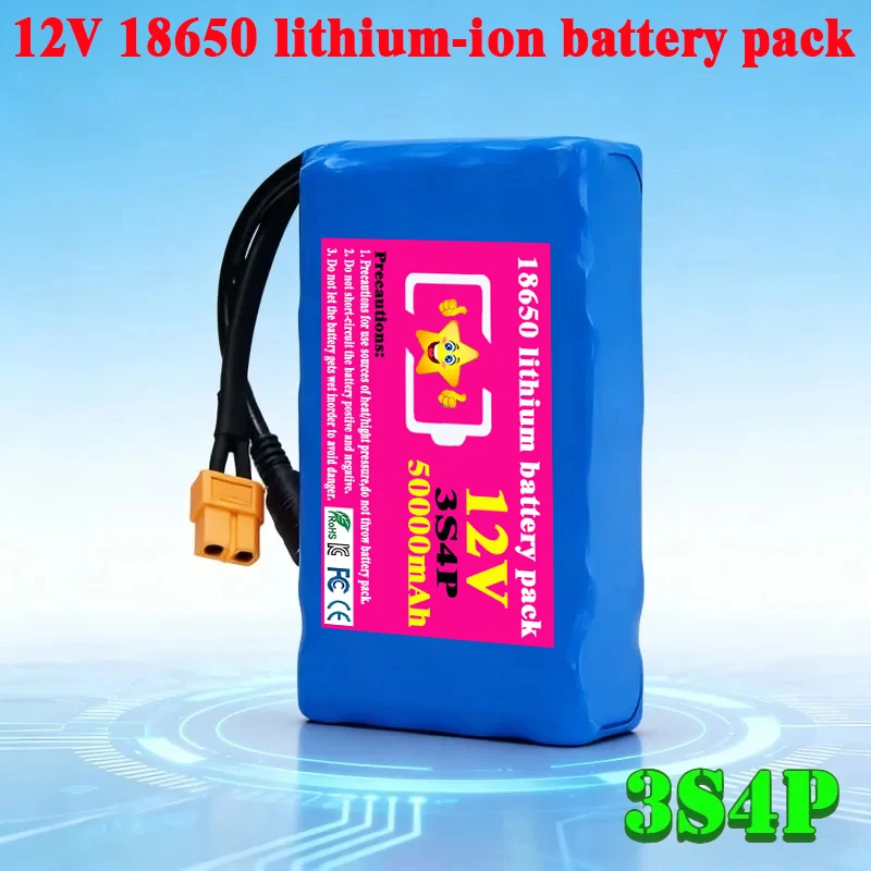 

High Quality 12V 50Ah Lithium Battery Pack, Rechargeable, Suitable for Small Electrical Appliances Such as Portable Water Heater