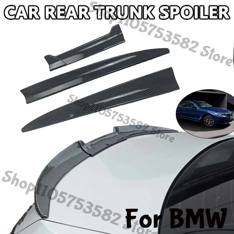 3Pcs DIY Cuttable Rear Trunk Spoiler Roof Wing Matte Black Universal Car Spoiler For BMW Sedan Hatchback Modification