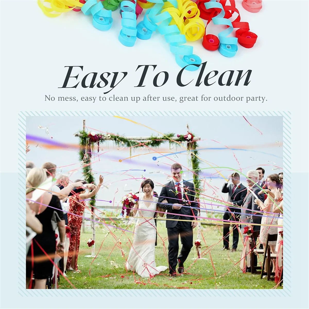 10 pacotes de poppers de streamer coloridos, biscoitos de papel multicoloridos sem bagunça, streamers de confete de lançamento manual para aniversário, casamento