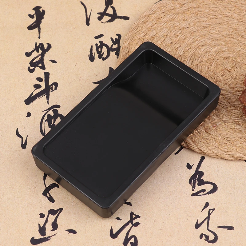 【Nice】Beginner Plastic Ink Stone Set Grinding Inker For Chinese Calligraphy Pine Soot Inkstick Xuan Rice Paper Writing Painting