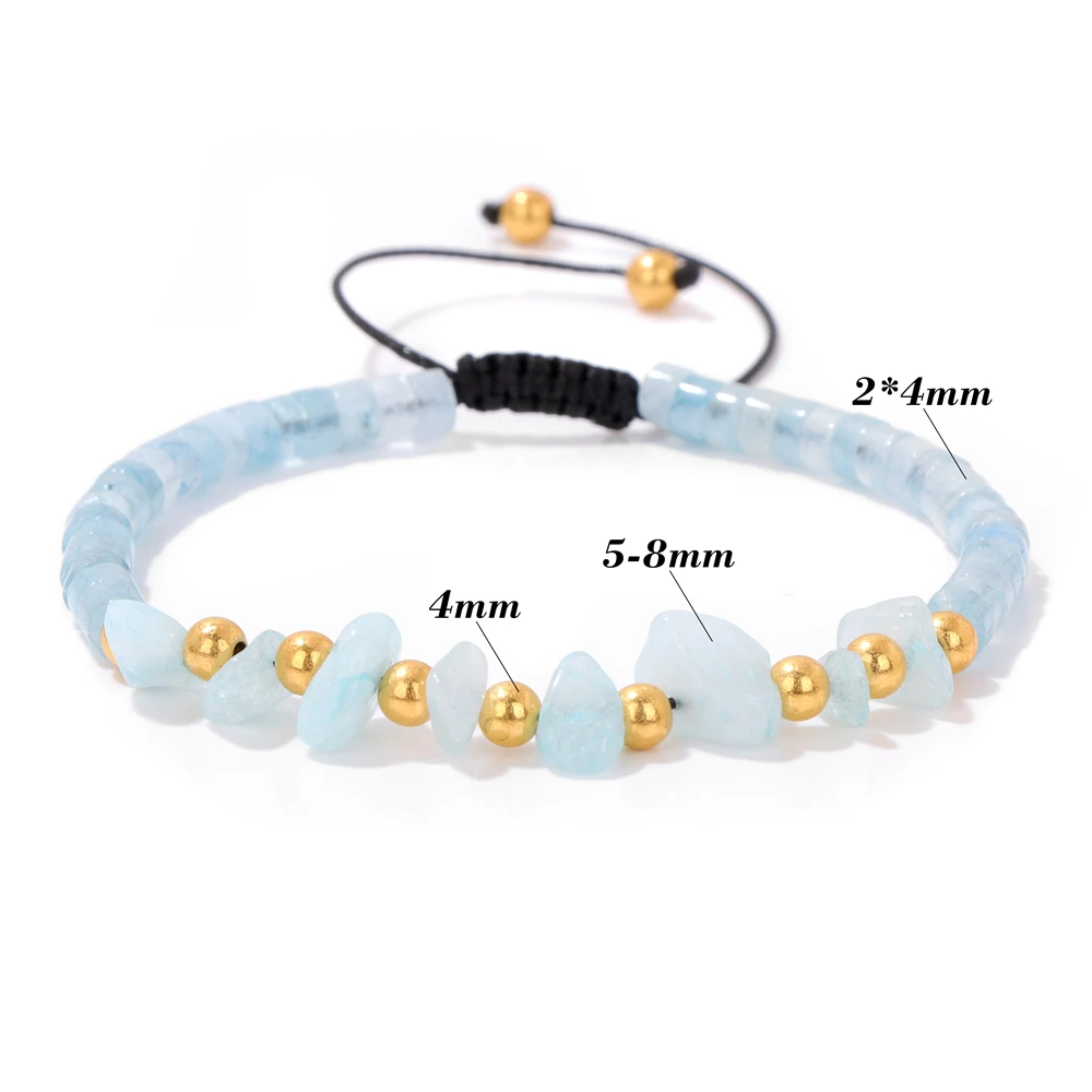 Natural Crystal Unakites Rondelle Beads Bracelets Irregualr Chip Stone Beads Stretch Bracelets For Women Men Girls Jewelry Gifts