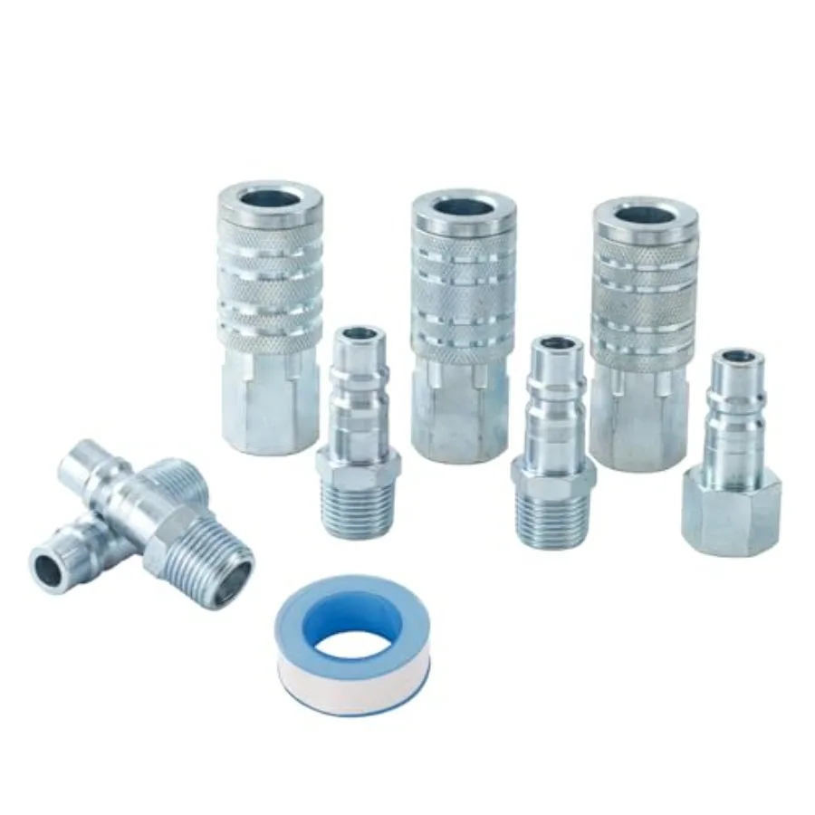 

Набор фитингов для воздушных шлангов 1/2 дюйма с высоким расходом, 3 шт. соединителя промышленного типа I/M с заглушками 1/2 дюйма FNPT, 5 шт., с 1/2 дюйма NPT, 8 шт., стальной Air Co